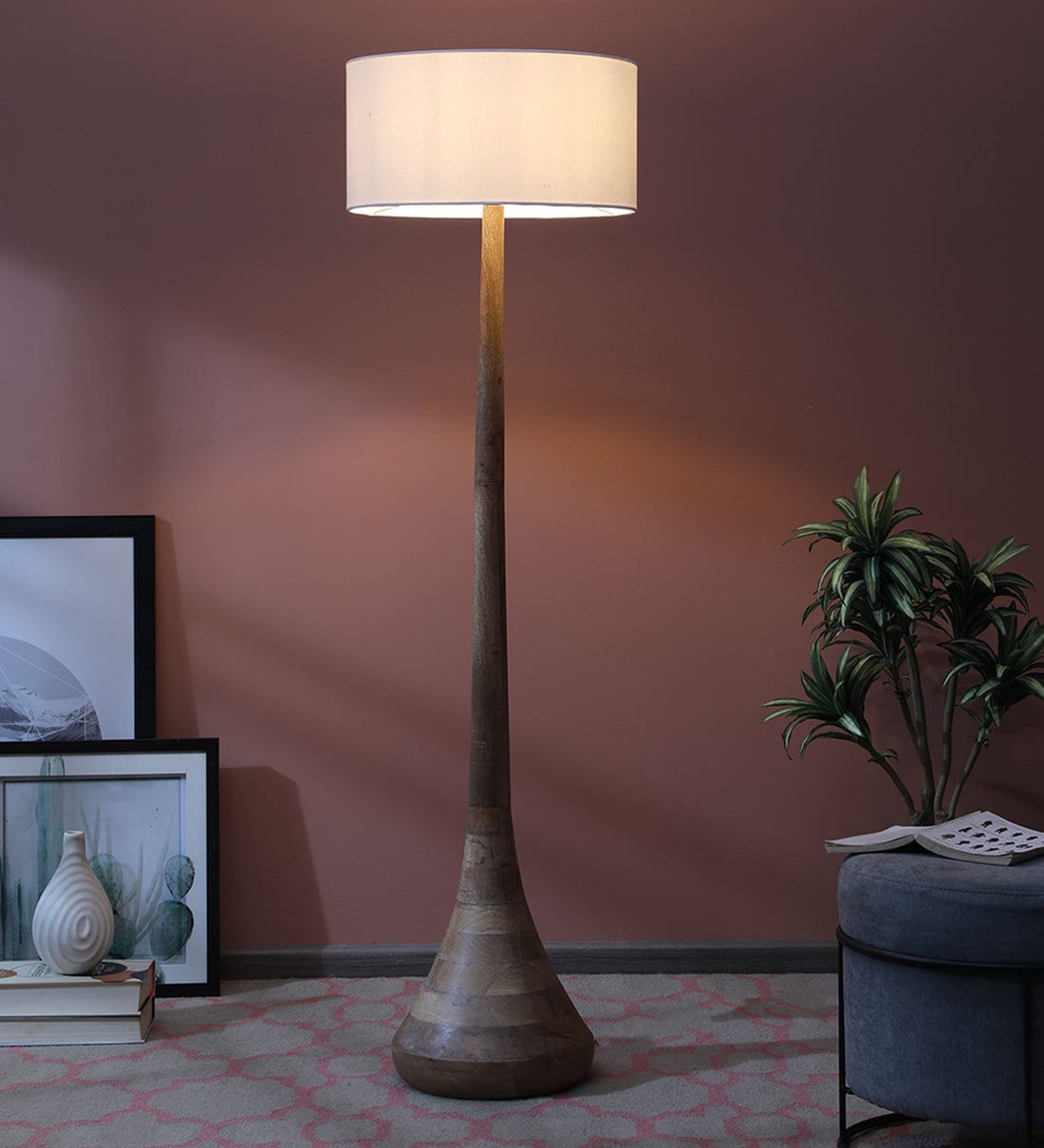 floor lamp with fabric shade