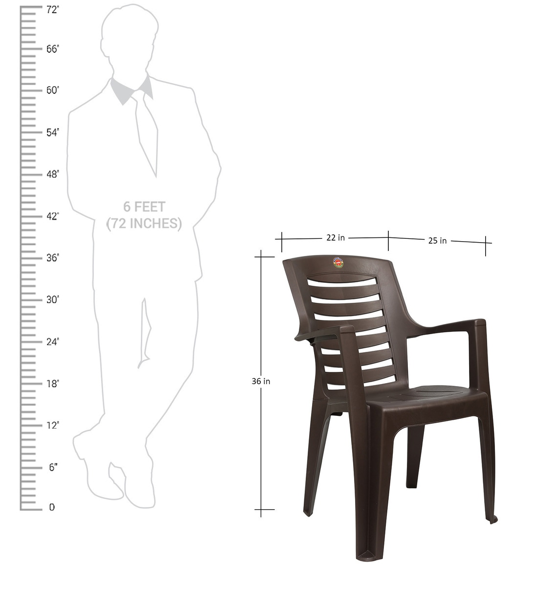 Buy Ultra (Set of 2) Plastic Chair in Brown Colour by Cello Online