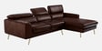 Ultra Leatherette LHS Sectional Sofa (2+ Lounger) With Adjustable Headrest in Brown Color