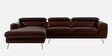 Ultra Leatherette RHS Sectional Sofa ( 2+ Lounger ) With Adjustable Headrest in Brown Color