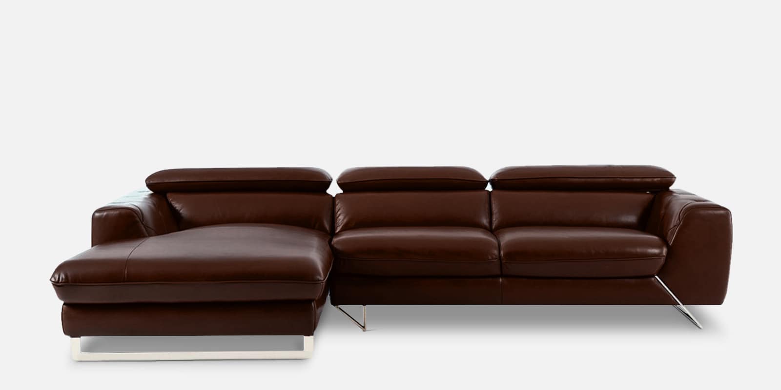 Buy Ultra Leatherette RHS Sectional Sofain Brown Colour at 44% OFF by ...