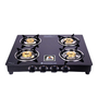 Wonderchef Ultima 4 Burner Glass Gas Cooktop with Toughened Glass in Black Colour