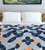 Ultra Soft Microfiber Geometric Print Blue and Orange Double Comforter