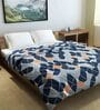 Ultra Soft Microfiber Geometric Print Blue and Orange Double Comforter