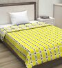 Ultra Soft Microfiber Reversible Abstract Print Yellow and Grey Single Comforter