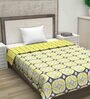 Ultra Soft Microfiber Reversible Abstract Print Yellow and Grey Single Comforter