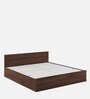 Ultramax Wood King Size Bed in Columbian Walnut and Frosty White Finish with Box Storage