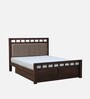 Ulyano Sheesham Wood Queen Size Bed in Scratch Resistant Provincial Teak Finish With Drawer Storage