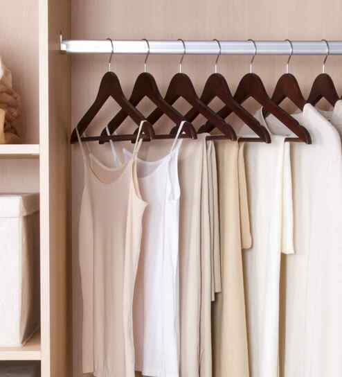 Umber Lotus Wood Shirt Hanger with Ribbed Non-Slip Bar and Satin Nickel Swivel Hook Set of 5