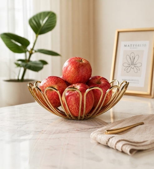 Gold Umbrella Fruit Basket