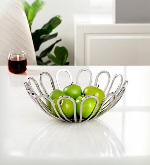 Silver Umbrella Fruit Basket