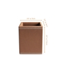 Umber Brown PU Leather Desk Organizer Pen Stand Stationery Holder Multipurpose Table Organizer