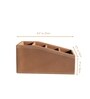 Umber Brown PU Leather Remote Control Holder Desk Organizer