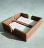 Umber Brown PU Leather Tissue Holder with Weighted Bar Design Elegant Tabletop Napkin Dispenser