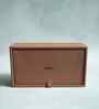 Umber Brown Rectangular PU Leather Tissue Box Cover Sleek Tabletop Napkin Dispenser