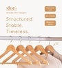 Umber Lotus Wood Shirt Hanger with Ribbed Non-Slip Bar and Satin Nickel Swivel Hook Set of 5