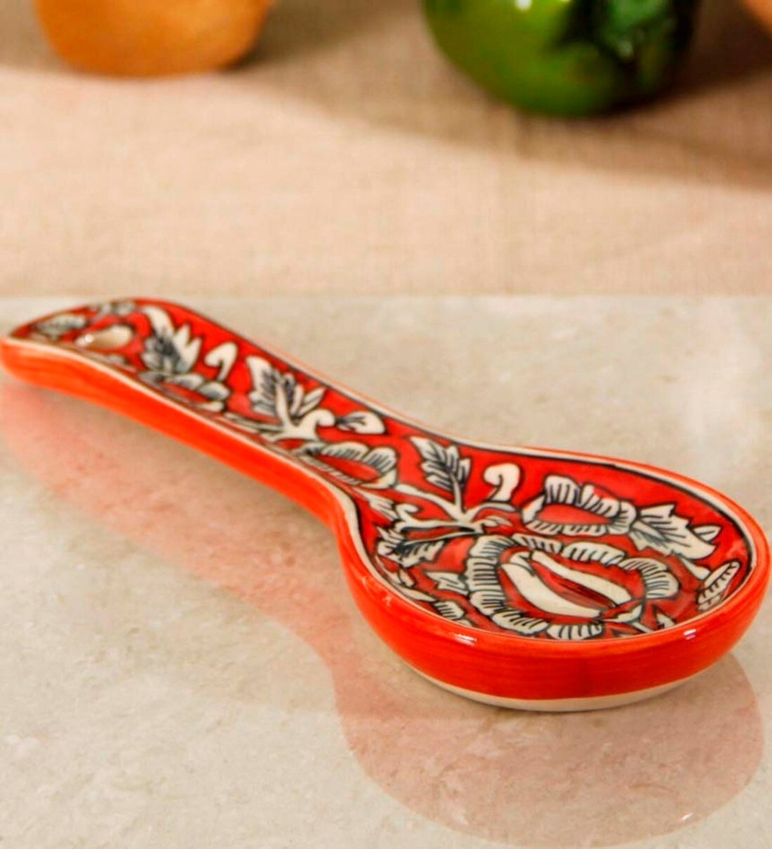 Buy Unravel India Moroccan Hand Painted Stoneware Spoon Rest Online
