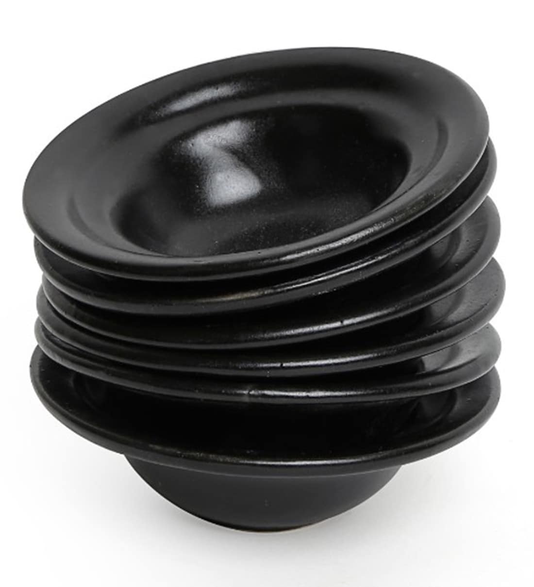 Buy 150 ML Black Stoneware Cups & Saucers Set of 6 by Unravel India
