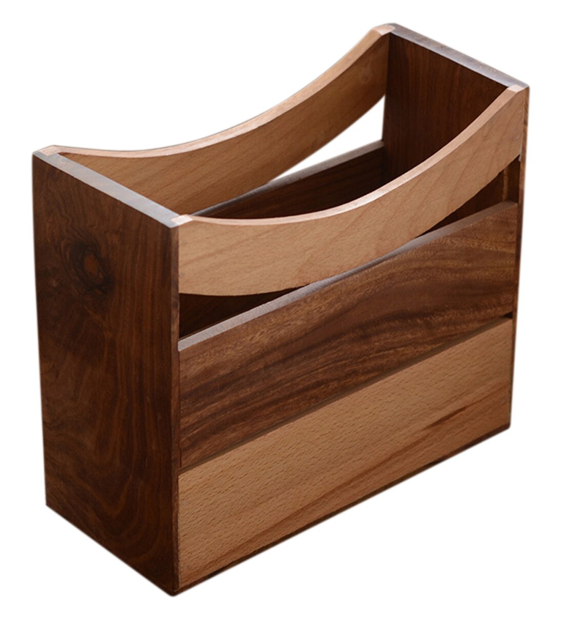 Buy Sheesham Wood Magazine Holder in Brown Colour by Unravel India