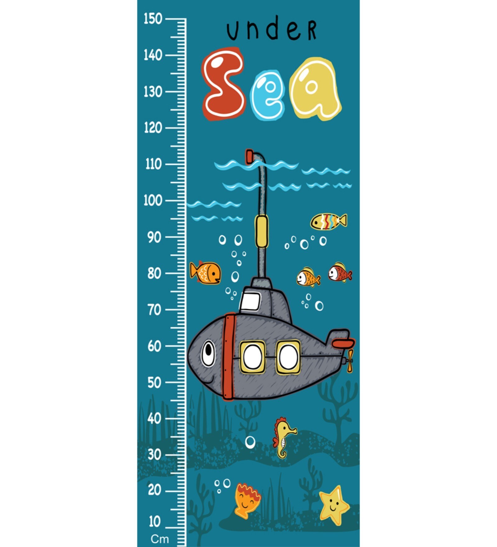 Under Sea in Multicolour Height Chart