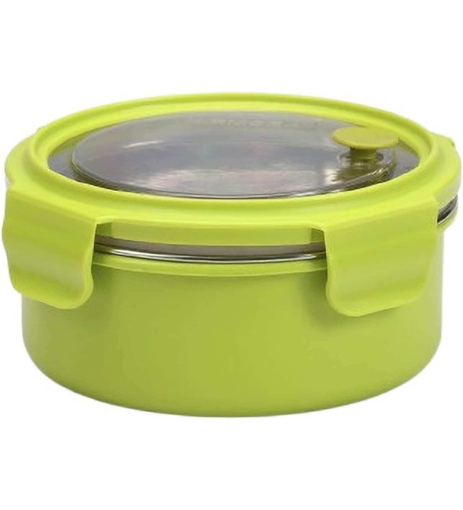 Varmora UniQ | Stainless Steel Lunch Box with outer Plasic| Double Walled PUF Insulated | Airtight & Leak Proof | BPA Free- 620ml- Green