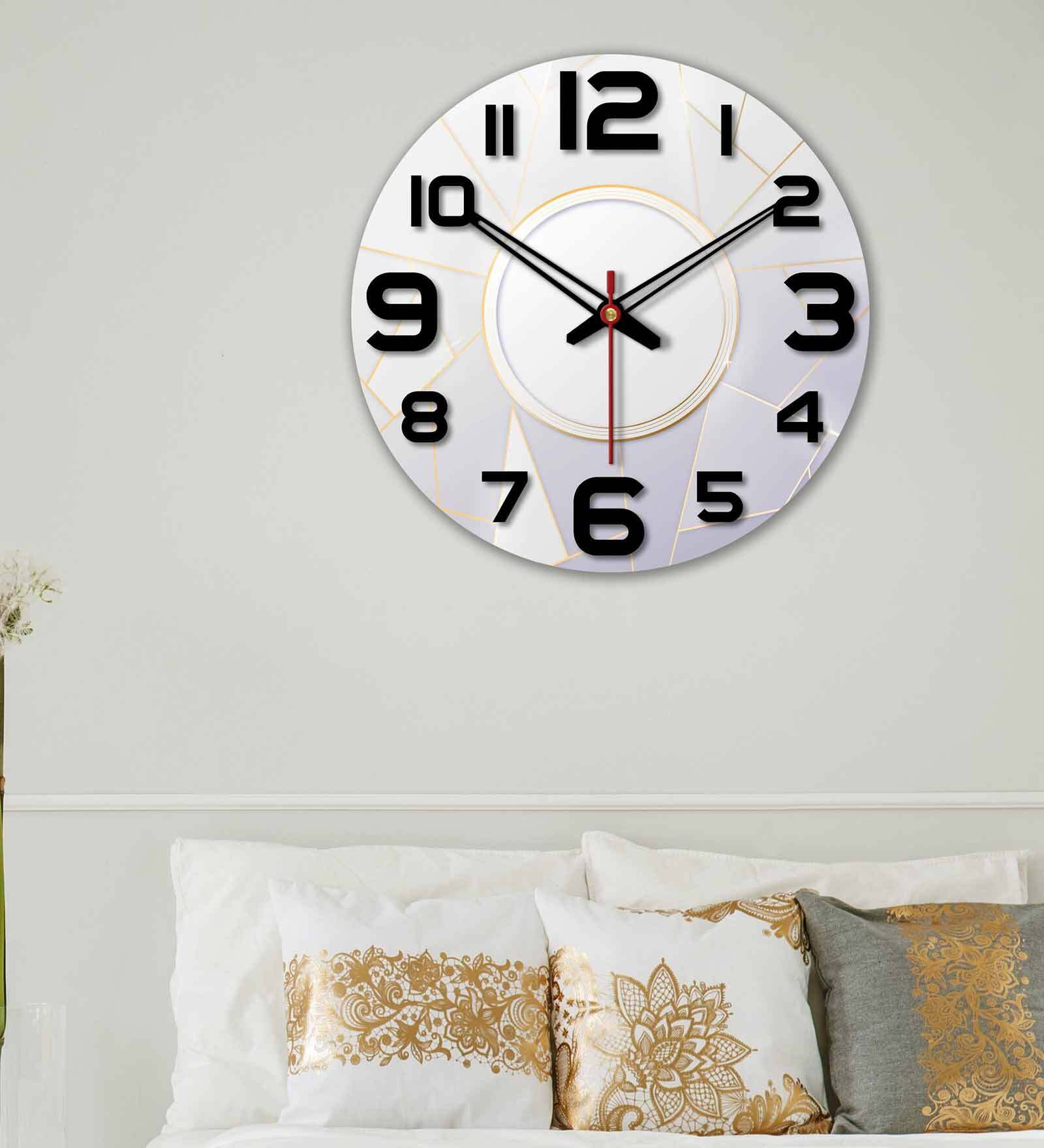 Unique Design  Wood Wall Clock In Grey