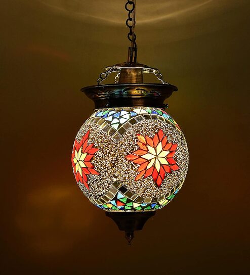 Unica Red Glass Hanging Light