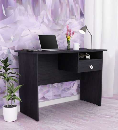 Buy Uno Study Table In Granite Black Colour By Godrej Interio