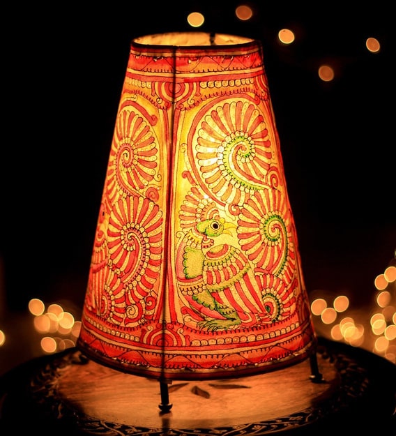 Buy Multicolour Fabric Table Lamp By Unravel India Online Traditional Table Lamps Table Lamps Lamps And Lighting Pepperfry Product