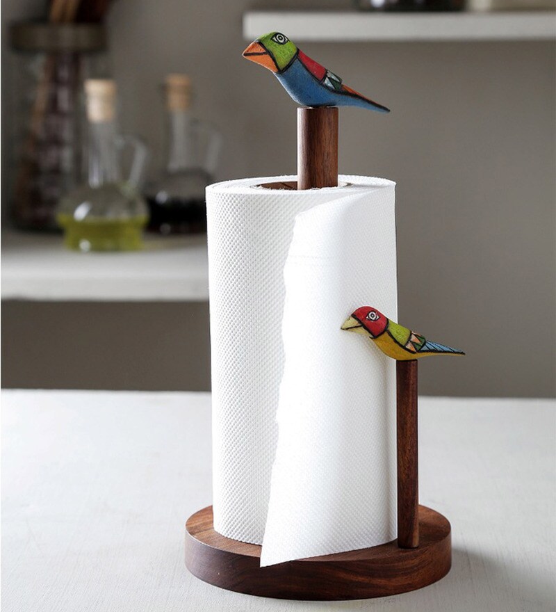 Buy Sheesham Wood Tissue Roll Holder by Unravel India Online Open