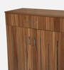 Unagi 15-Pairs Shoe Cabinet In Lyon Walnut Finish With Seating