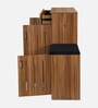 Unagi 15-Pairs Shoe Cabinet In Lyon Walnut Finish With Seating