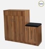 Unagi 15-Pairs Shoe Cabinet In Lyon Walnut Finish With Seating