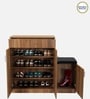 Unagi 15-Pairs Shoe Cabinet In Lyon Walnut Finish With Seating