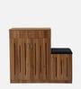 Unagi 15-Pairs Shoe Cabinet In Lyon Walnut Finish With Seating