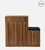 Unagi 15-Pairs Shoe Cabinet In Lyon Walnut Finish With Seating