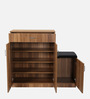 Unagi 15-Pairs Shoe Cabinet In Lyon Walnut Finish With Seating