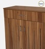 Unagi 15-Pairs Shoe Cabinet In Lyon Walnut Finish With Seating