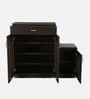 Unagi 15-Pairs Shoe Cabinet In Wenge Finish With Seating