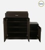 Unagi 15-Pairs Shoe Cabinet In Wenge Finish With Seating