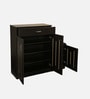Unagi 15-Pairs Shoe Cabinet In Wenge Finish With Seating