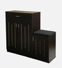 Unagi 15-Pairs Shoe Cabinet In Wenge Finish With Seating