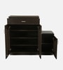 Unagi 15-Pairs Shoe Cabinet In Wenge Finish With Seating