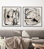Unblotted Multicolour Multicolor Canvas Framed Art Print Set of 2