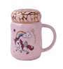 Unicorn- Cloud 400ml Pink Ceramic Coffee Mug with Lid