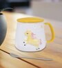Unicorn Coffee Mug with Lid & Spoon-Yellow