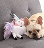 Unicorn White & Pink Fabric Squeaky Plush Dog Toy