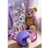Purple Unicorn Printed Plastic Water Bottle with Straw & Carrying Strap, 600 ml