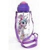 Purple Unicorn Printed Plastic Water Bottle with Straw & Carrying Strap, 600 ml