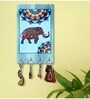 Mandala Elephant Multicolour MDF 4 Hooks Key Holder